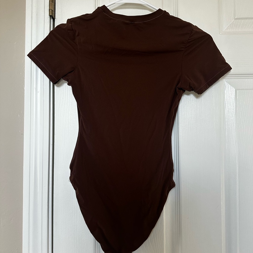 SKIMS Chocolate Short Sleeve Bodysuit